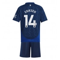 Camiseta Manchester United Christian Eriksen #14 Segunda Equipación Replica 2024-25 para niños mangas cortas (+ Pantalones cortos)